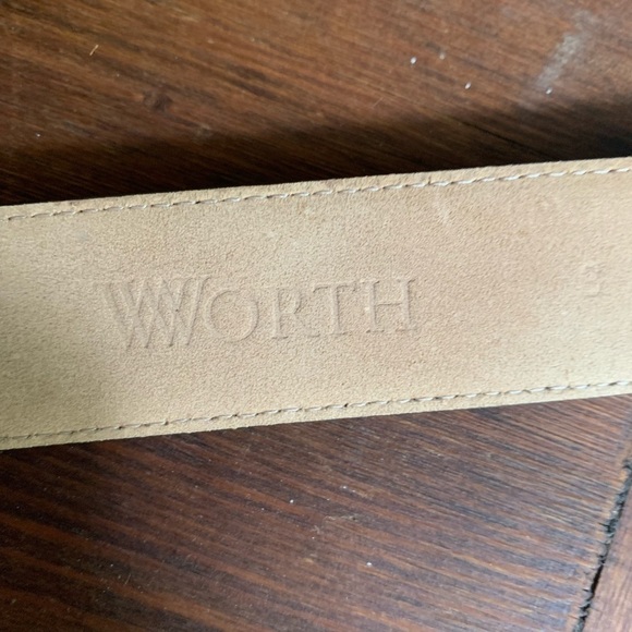 Worth Brass Hook Deep Chocolate Patent Belt Sz M - Picture 4 of 8